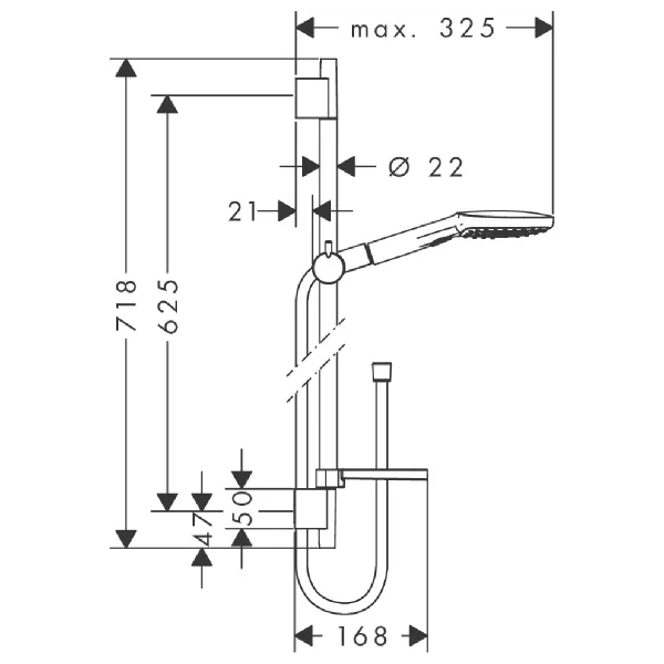 Hovedbilde OUTLET: Hansgrohe Raindance Select E Dusjsett 120 3jet med dusjstang ...