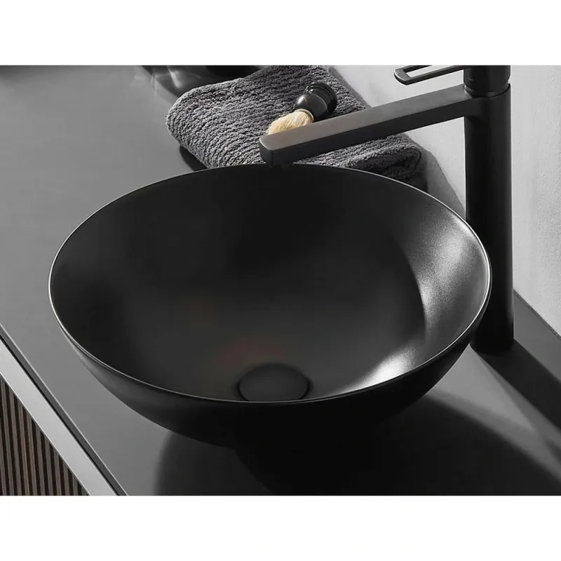 Scala Bad Nero servant ø40,5 cm toppmontert matt sort porselen