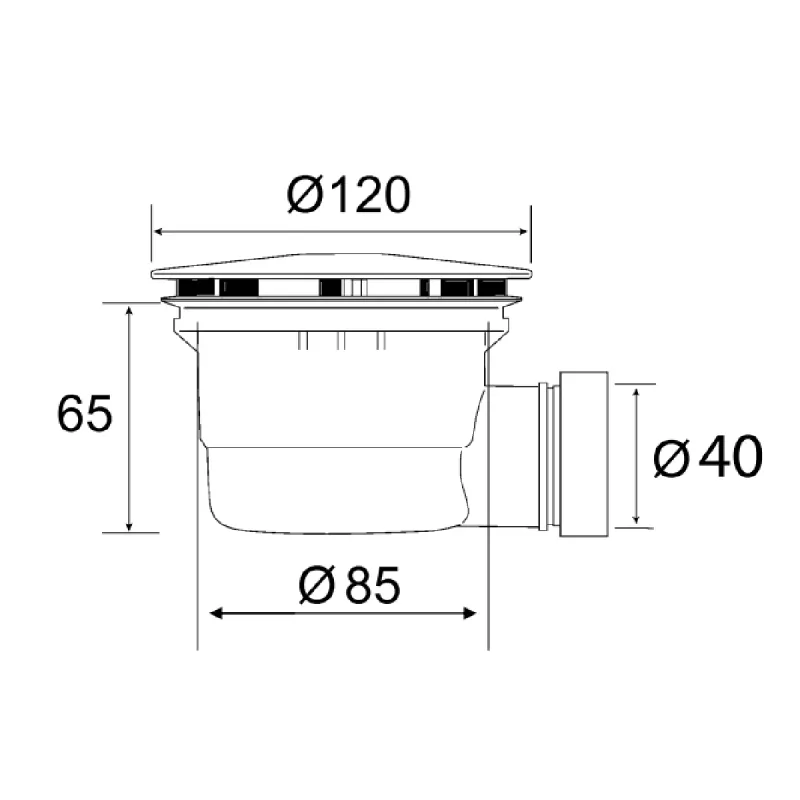 Heidenreich Dusjkaravløp ø40x90 mm - Hvit/Krom