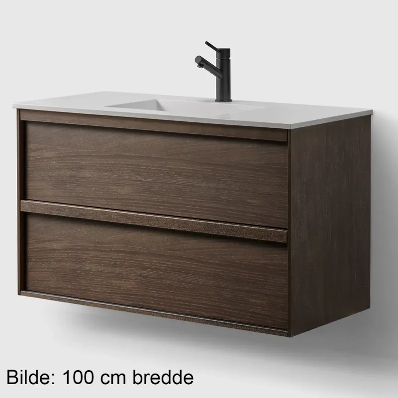 Haven H2 Servantskap 80 cm med White Solid Integrert Servant