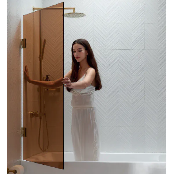 Hovedbilde Scala Bad Silvano Badekarvegg 80x145 cm - Bronse glass