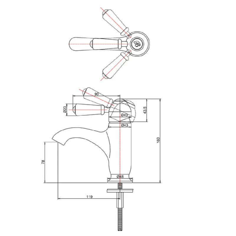 Burlington Chelsea curved servantbatteri