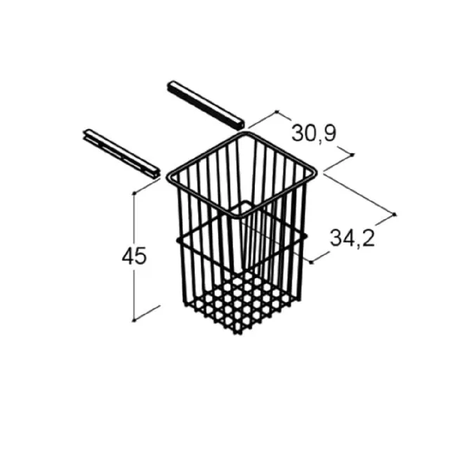 Hovedbilde Dansani Mido+ Skittentøykurv til 40 cm høyskap - inkl skinner
