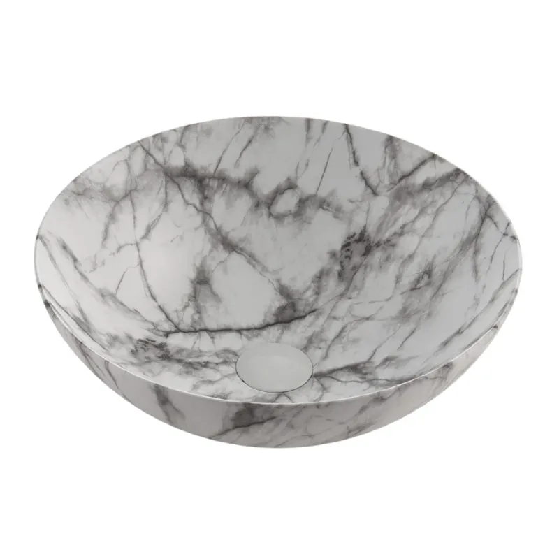 Scala Bad Sasi servant ø40,5 cm toppmontert hvit marmor