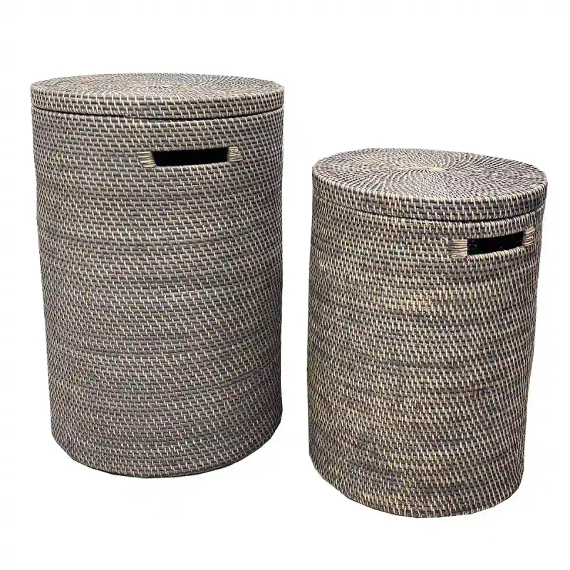 Lombok Grey Wash Kleskurv med innfelt håndtak