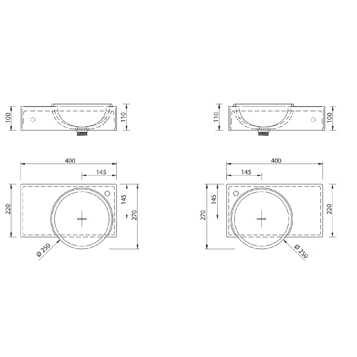 Balteco NU Vegghengt Servant 40x22/27 cm