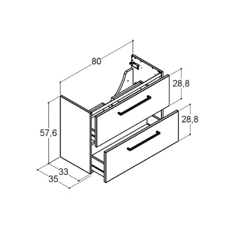 Dansani Mido+ 80x35 cm servantskap - for enkel servant 