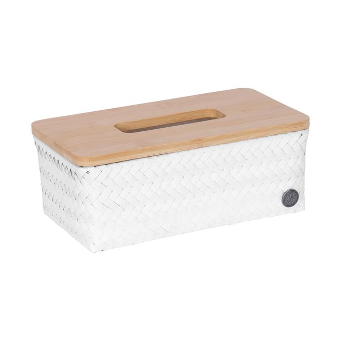Hovedbilde Handed By Tissue box rectangular Hvit med bambuslokk
