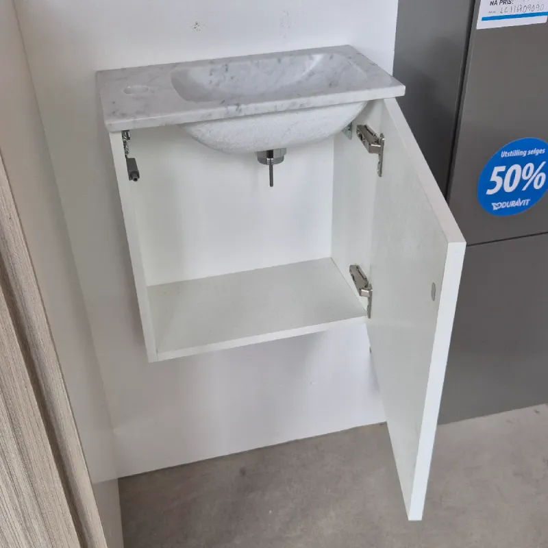 OUTLET: Sanibell INK 40x22 cm Baderomsmøbel Marmor/Hvit - Utstilling