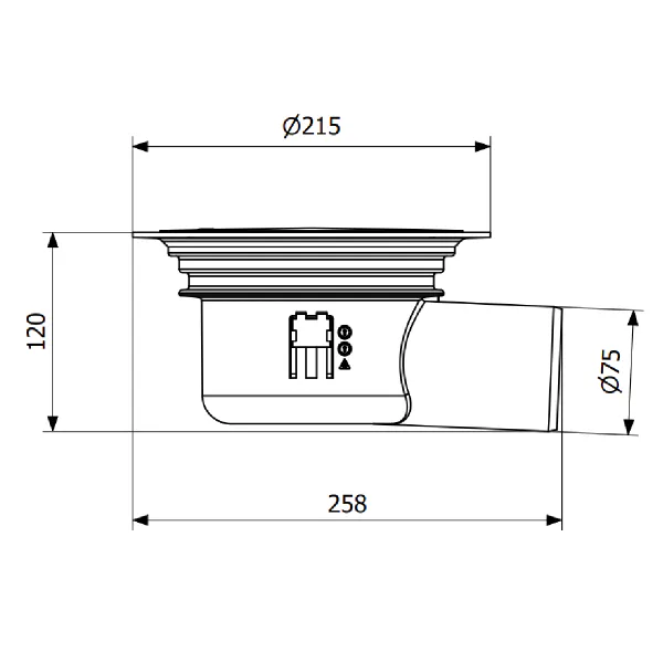 Hovedbilde Heidenreich Purus Joti K-sluk ø75 mm med sideutløp