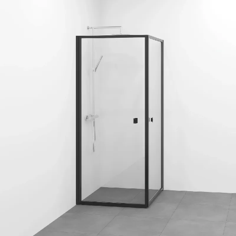 OUTLET: Macro Empire Dusjhjørne 79x89 cm - Uten sprosser - Matt sort