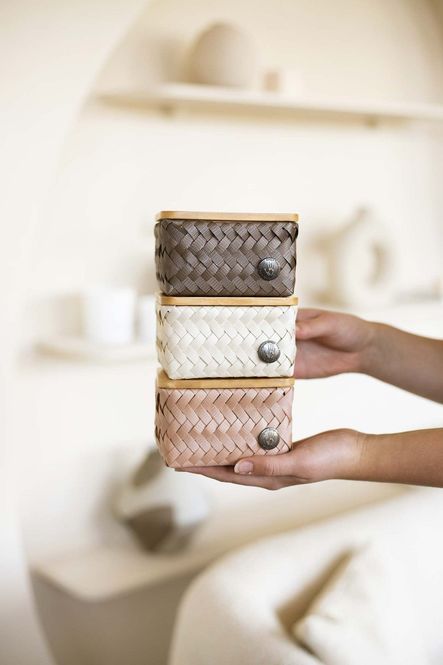 Hovedbilde Handed By Kurv square Kobberrosa mini med bambuslokk