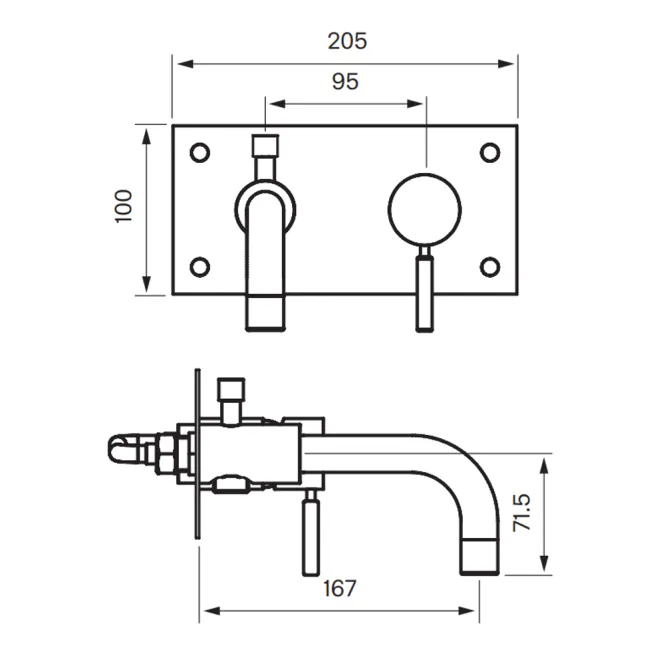 Hovedbilde Tapwell BOX026 badekarbatteri innebygd