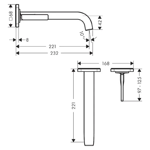 Hovedbilde Axor Citterio E 1-greps Innebygd Servantbatteri 22.1 cm tut
