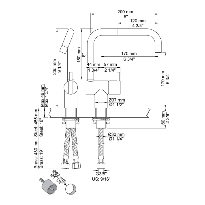 Vola KV1 Kjøkkenbatteri