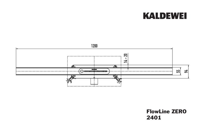 Hovedbilde Kaldewei FLOWLINE ZERO 1200 Mod 2401 Designslukrist, 120x5.5 cm, ...