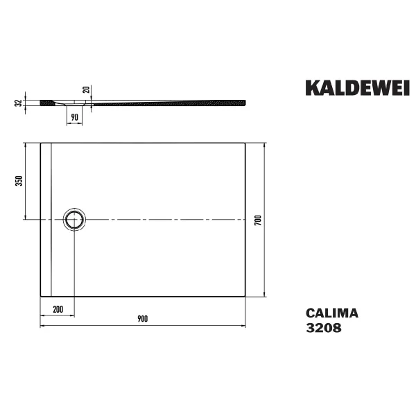 Hovedbilde Kaldewei CALIMA Mod 3208 Dusjkar 70x90 cm