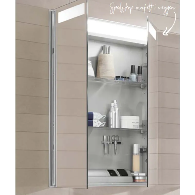 Villeroy & Boch My View In speilskap 60-130 cm med belysning - Innebygd