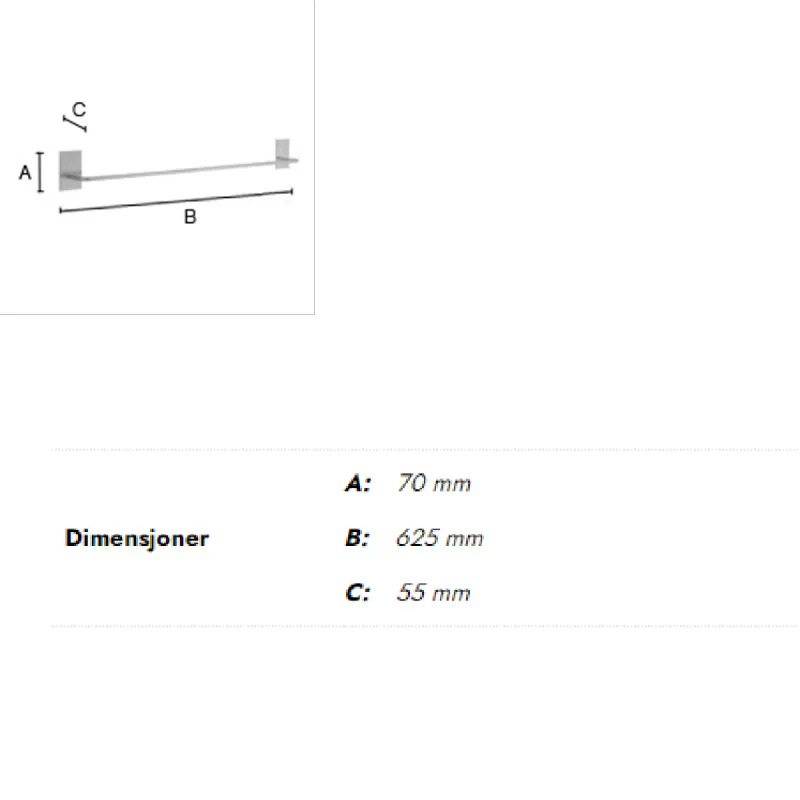 Beslagsboden enkel håndklestang