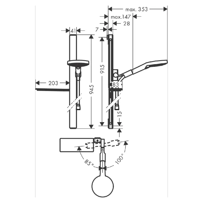 Hovedbilde Hansgrohe Raindance Select S dusjgarnityr 120 3jet