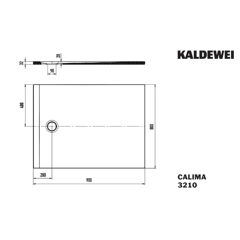 Kaldewei CALIMA Mod 3210 Dusjkar 80x90 cm