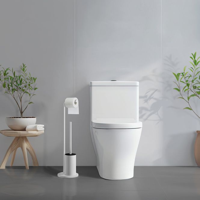 Hovedbilde Beslagsboden Toalettpapirholder/WC-børste, Frittstående, Hvit