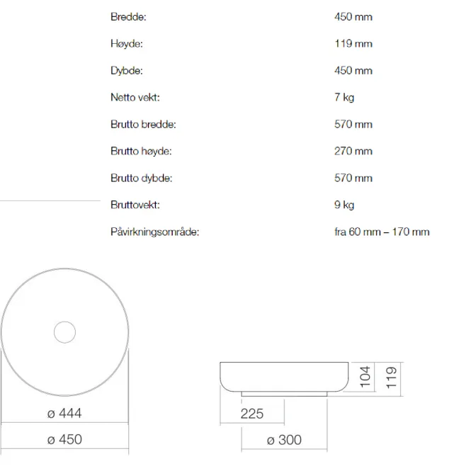 Hovedbilde Alape Metallic AB.SO450.1 servant ø45 cm toppmontert