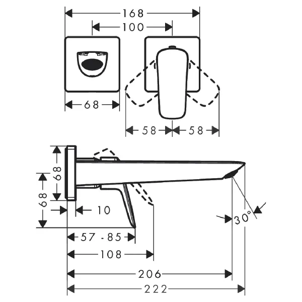 Hovedbilde Hansgrohe Logis Fine 1-greps Innebygd Servantbatteri