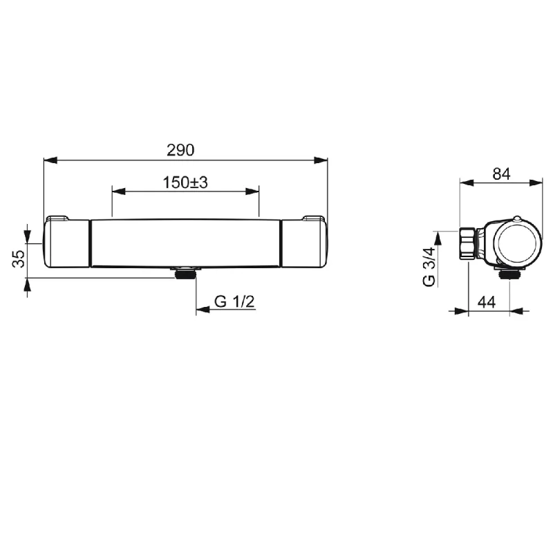 Oras Nova Dusjbatteri 7460 Krom