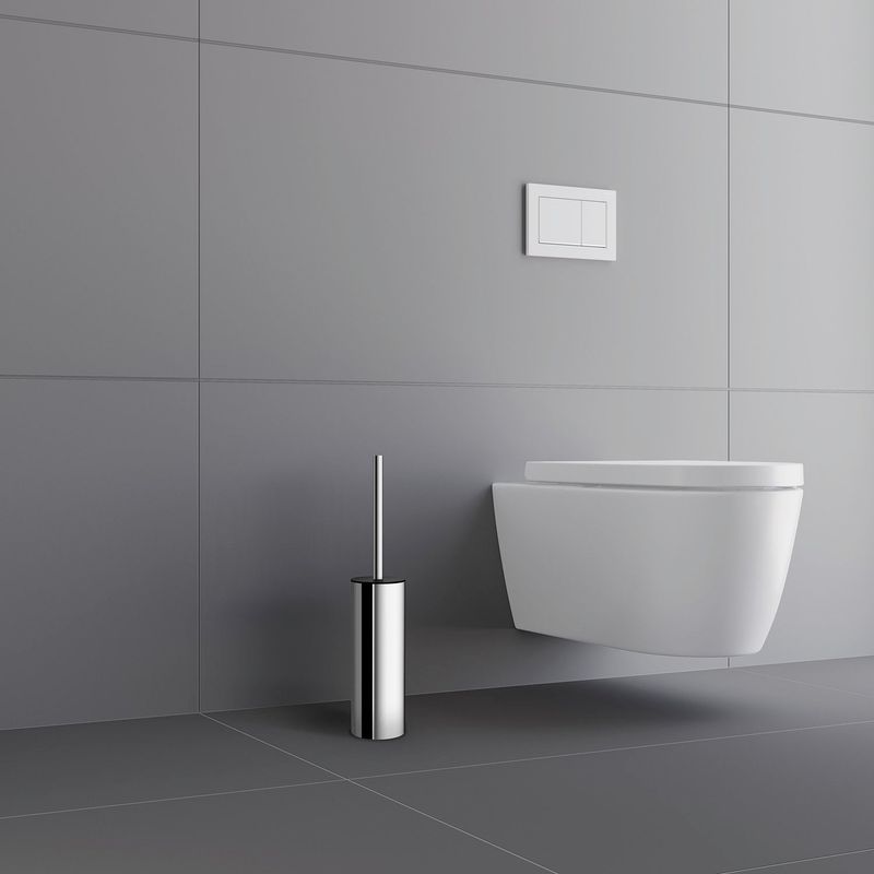 Smedbo OUTLINE WC-børste, frittstående, Høyde 480 mm, Polert Rustfritt Stål