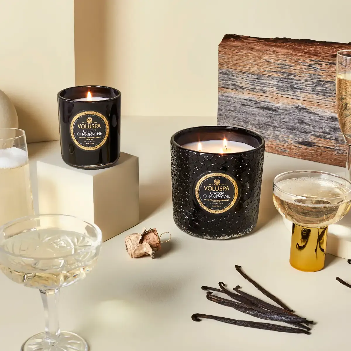 Voluspa Maison Noir Petite Jar Duftlys - Crisp Champagne