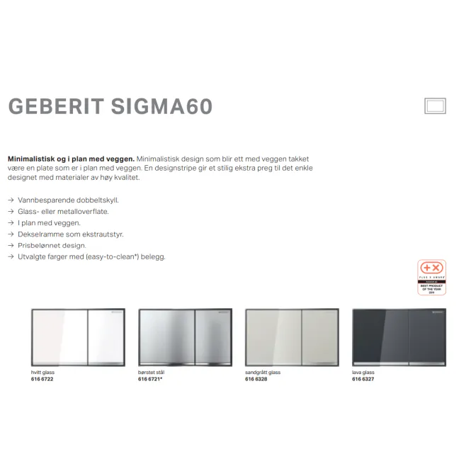 Hovedbilde Geberit Sigma 60 betjeningsplate