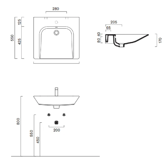 Hovedbilde Catalano Comfort Vegghengt Servant 60x55 cm