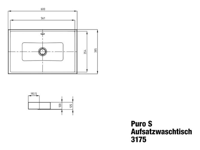 Hovedbilde Kaldewei PURO S Mod 3175 Toppmontert Servant, 60x38.5 cm, Alpine ...