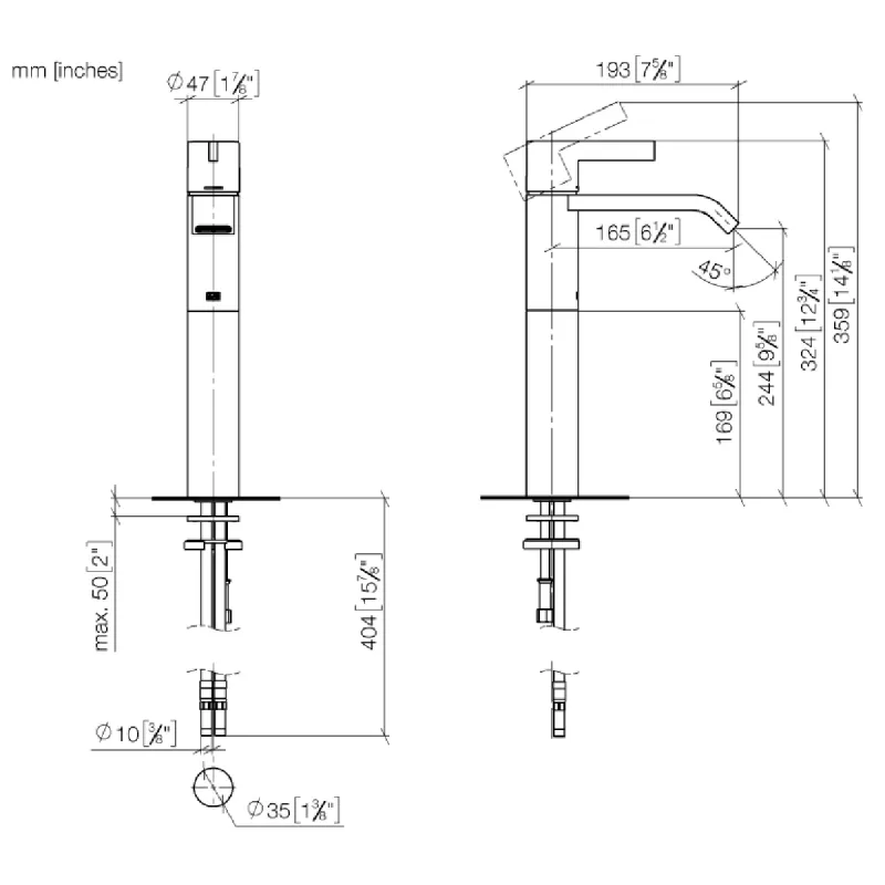 Dornbracht IMO servantbatteri høy