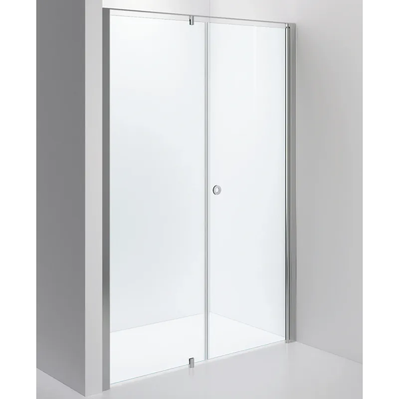 OUTLET: INR Linc 4 Original Dør Med Fastfelt For Dusjnisje - 127 cm - Blankpolert profil/Klart glass med timeless