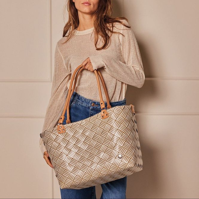 Hovedbilde Handed By Leisure bag brede remmer khaki with stripes størrelse XL ...