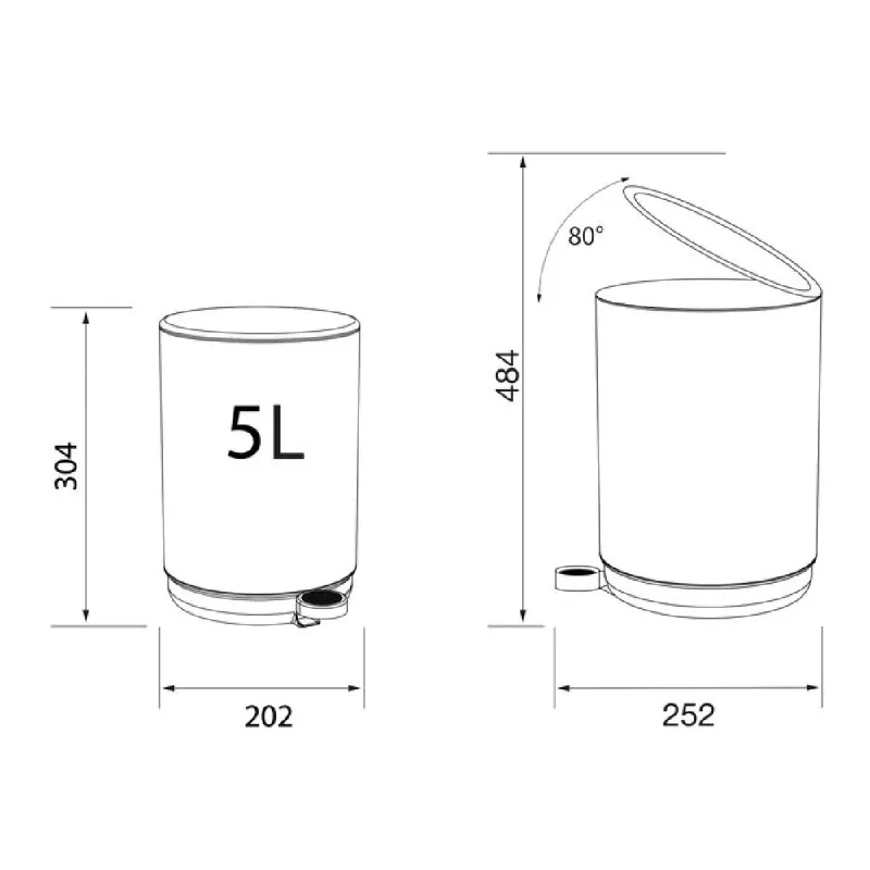 Sealskin Mind pedalbøtte frittstående - 5 liter