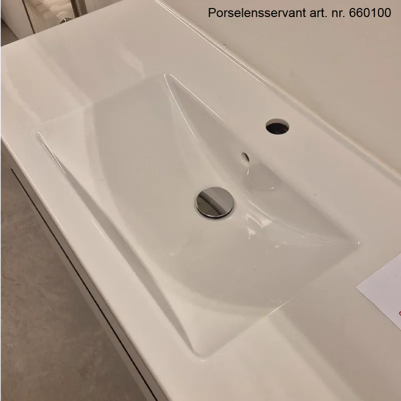 OUTLET: INR Viskan Solid 100 cm Baderomsmøbel u/ Servant Sort Eik - Utstilling