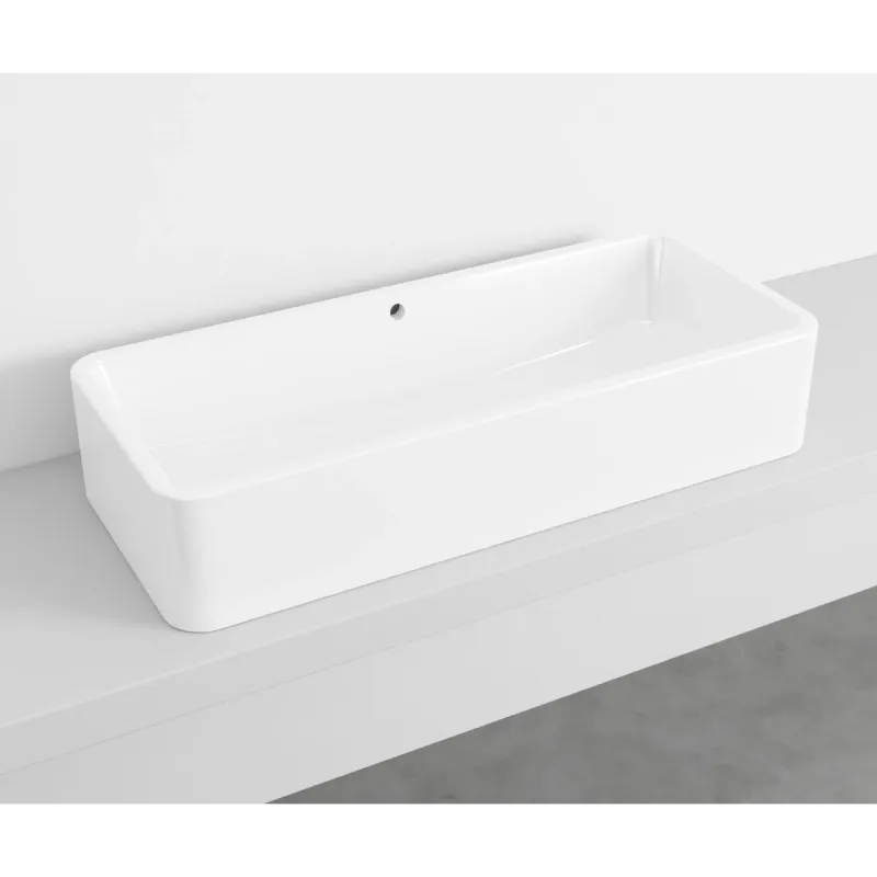 Cielo Shui Comfort rektangulær servant 100x42 cm toppmontering