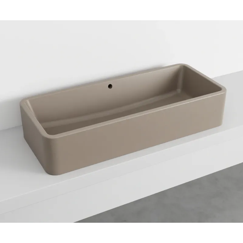 Cielo Shui Comfort rektangulær servant 100x42 cm toppmontering