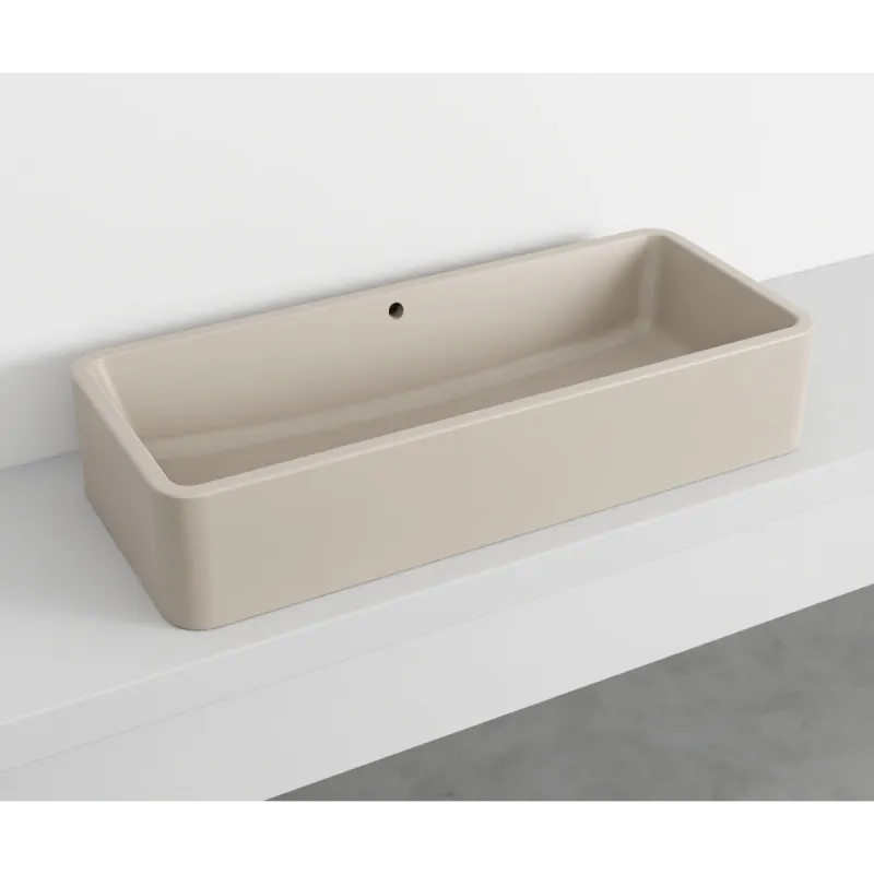 Cielo Shui Comfort rektangulær servant 100x42 cm toppmontering