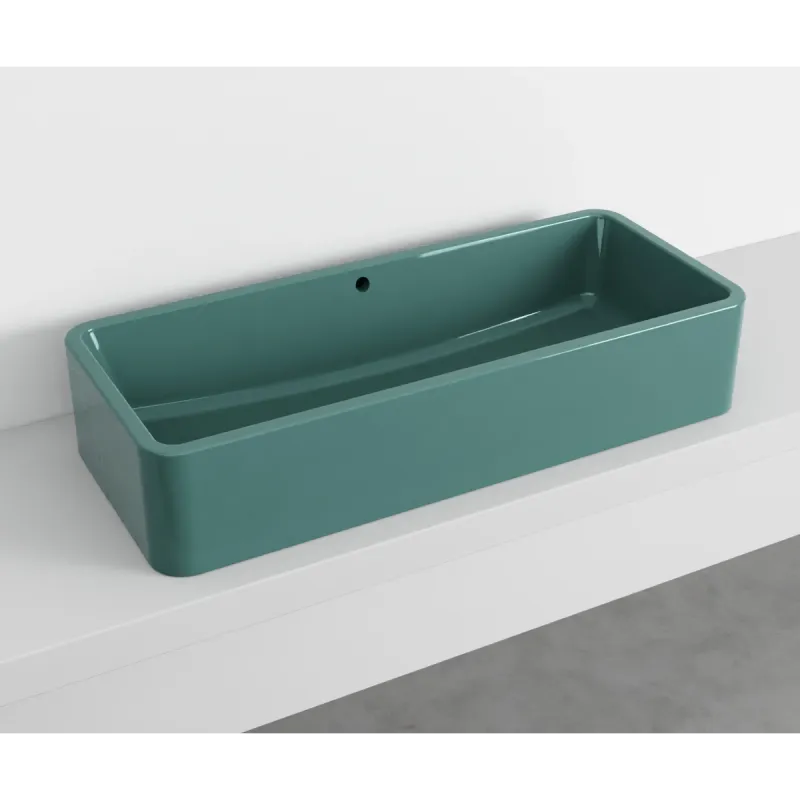 Cielo Shui Comfort rektangulær servant 100x42 cm toppmontering