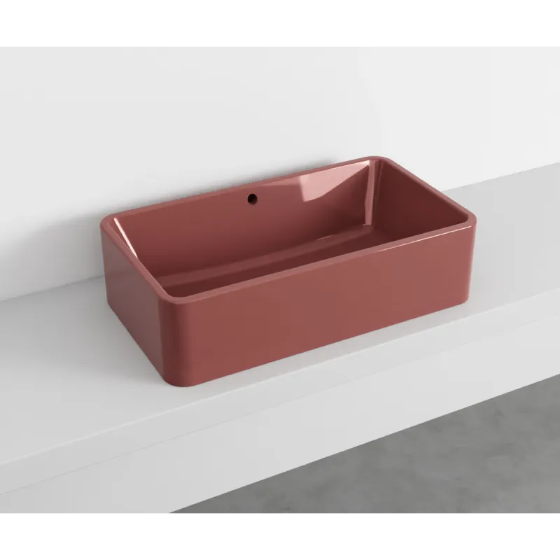 Cielo Shui Comfort rektangulær servant 70x42 cm toppmontering