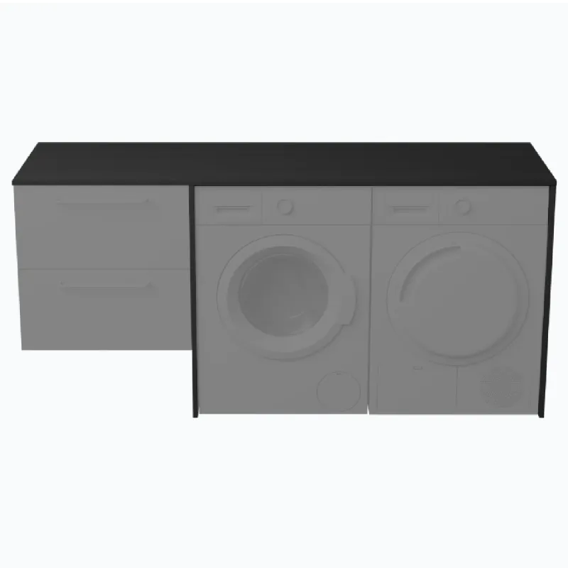FossBad Variant60 Servantskap 80x58 cm med benkeplate og dekksider tilpasset 2 sidestilte maskiner