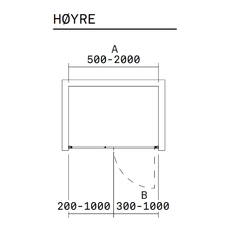 INR Linc 4 Original Dør Med Fastfelt For Dusjnisje 50-200 cm