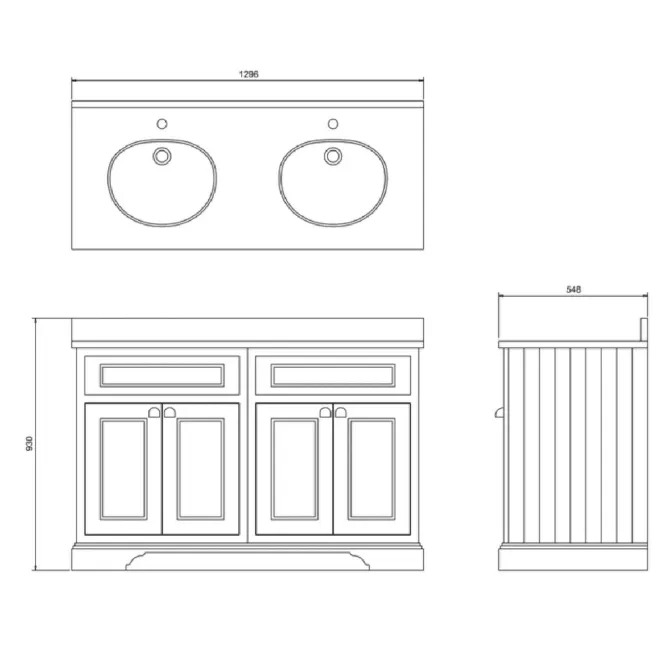 Hovedbilde Burlington Servantskap med Benkeplate og Servant 130x55 cm 