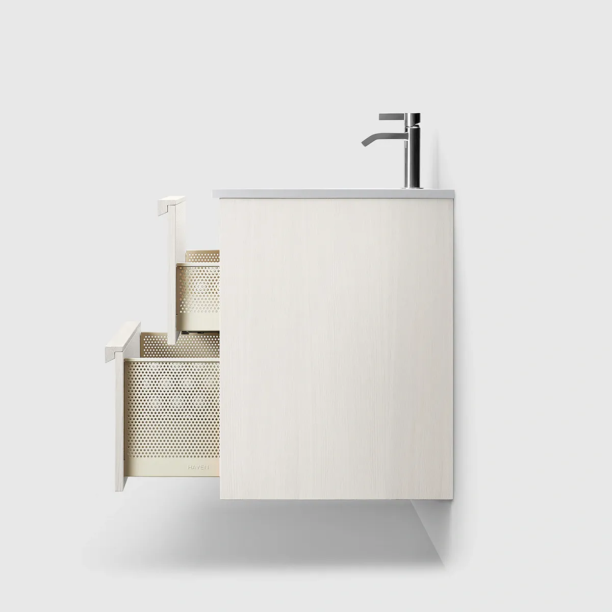Haven H2 Servantskap 120 cm med White Solid Integrert Servant