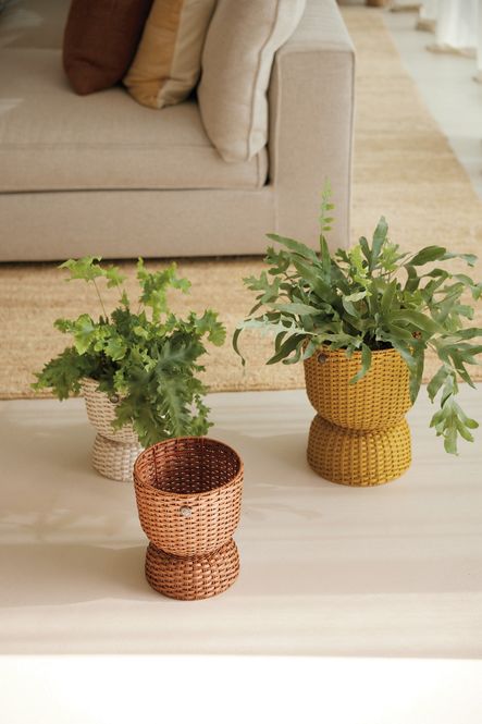 Hovedbilde Handed By Planter diabolo kurv ochre Gul mellomstor