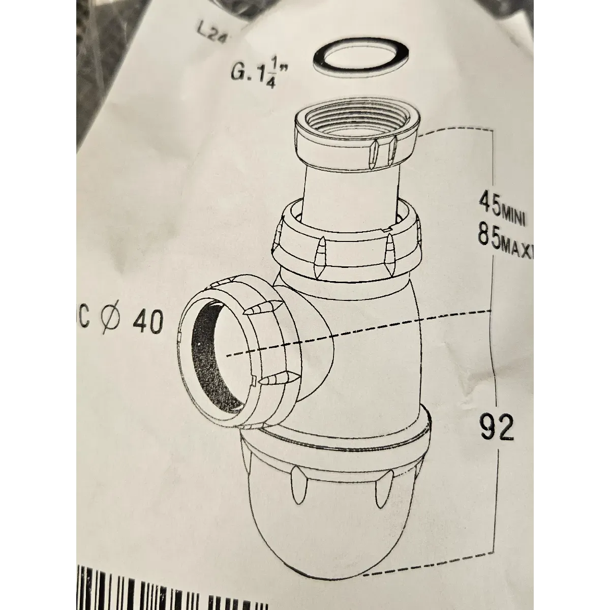 Heidenreich Flaskevannlås 1 1/4